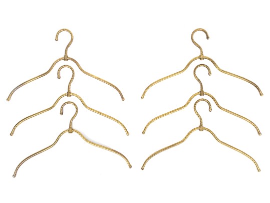 Vintage Collection Of Five Brass Hangers