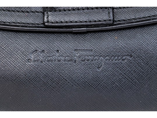 Salvatore Ferragamo Black Saffiano Leather Shoulder Bag