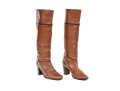 Gucci Wonderful Vintage Brown Leather Pull On Boots, Size 39