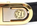 Fendi Black Leather Belt With Two-Tone Logo Buckle