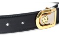 Fendi Black Leather Belt With Two-Tone Logo Buckle