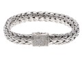 John Hardy Sterling Silver And 18k Diamond Wheat Chain Bracelet