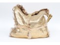 Dolce & Gabbana Golden Sheepskin And Shearling Hobo Bag
