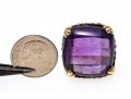 John Hardy 18k And Sterling Beautiful Cushion Amethyst Ring, Size 7.75