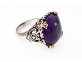 John Hardy 18k And Sterling Beautiful Cushion Amethyst Ring, Size 7.75