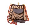 Revillon Tiger Stripe Pony Hair Convertible Clutch/shoulder Bag