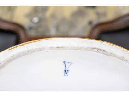 Crown Naples Capodimonte Porcelain Two Handled Box With Hinged Lid, 19th-20th C.