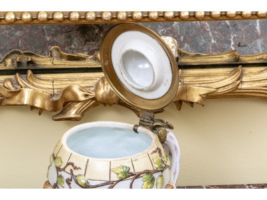 Italian Crown Naples Capodimonte Porcelain Tankard With Hinged Lid