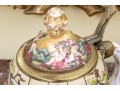Italian Crown Naples Capodimonte Porcelain Tankard With Hinged Lid