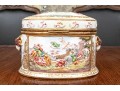 Crown Naples Capodimonte Porcelain Two Handled Box With Hinged Lid, 19th-20th C.