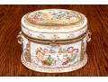 Crown Naples Capodimonte Porcelain Two Handled Box With Hinged Lid, 19th-20th C.