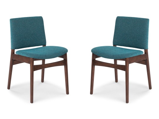 2 Nosh Andaman Blue Walnut Dining Chairs
