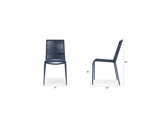 2 Zina Indigo Blue Dining Chairs