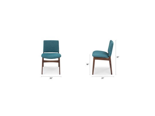 2 Nosh Andaman Blue Walnut Dining Chairs