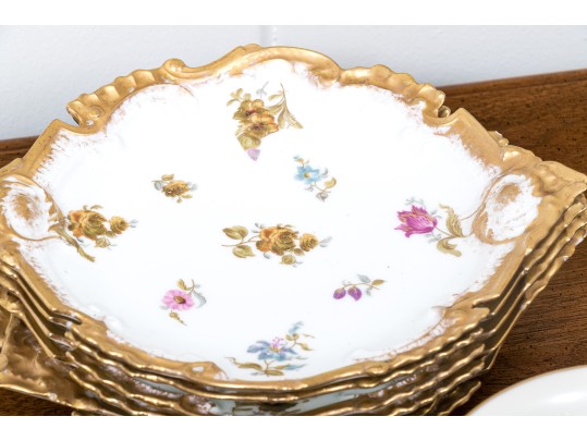 Collection Of Antique French Porcelain Plates And American China Fruit Bowls  