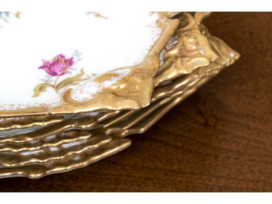 Collection Of Antique French Porcelain Plates And American China Fruit Bowls  