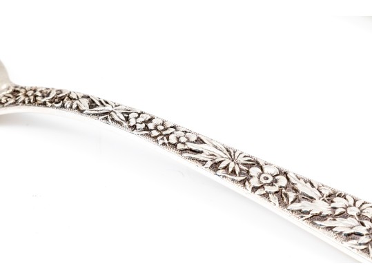 S.Kirk & Son Lovely Sterling Silver Vintage Floral Repousse Serving Fork And Spoon Set