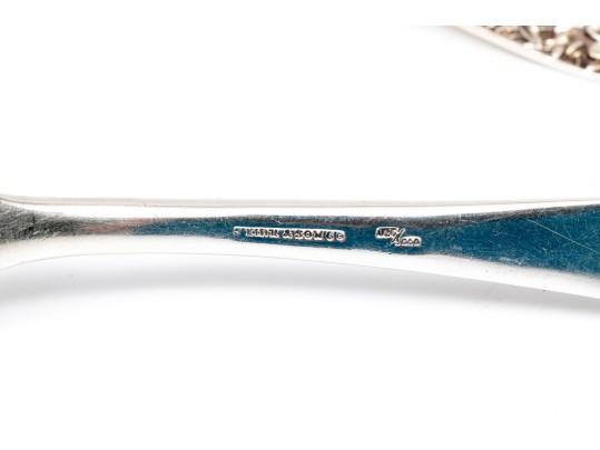 S.Kirk & Son Lovely Sterling Silver Vintage Floral Repousse Serving Fork And Spoon Set