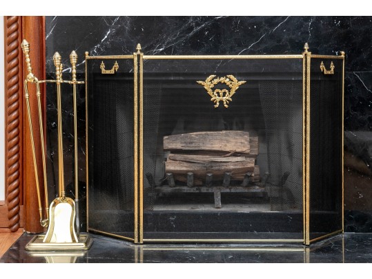 Early 20th Century Brass Fireplace Accessories