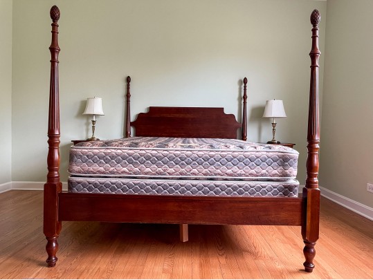 20th Century Queen Size Cherry Wood Poster Bed