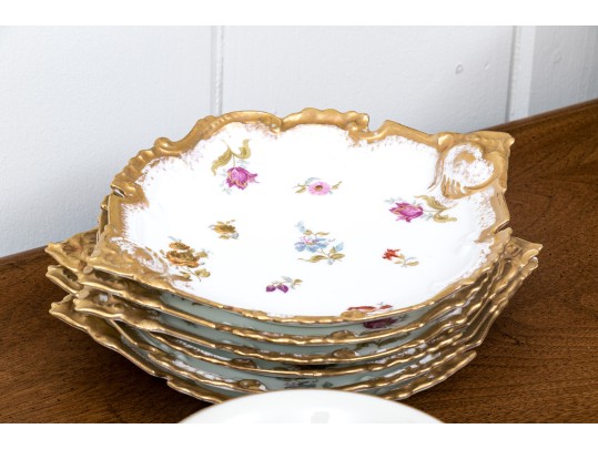 Collection Of Antique French Porcelain Plates And American China Fruit Bowls  