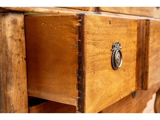 Country French Style Walnut Chest Of Drawers. 