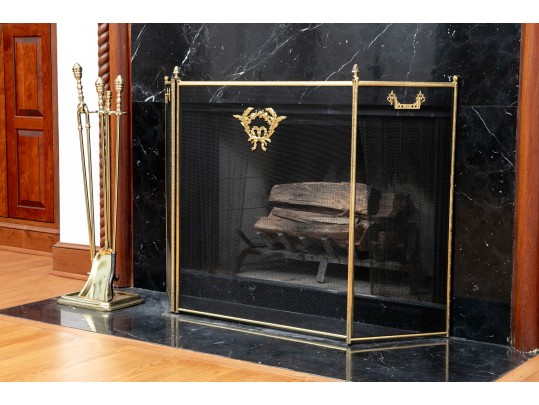 Early 20th Century Brass Fireplace Accessories