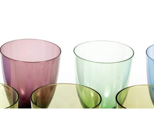 Collection Of Tinted Glass Stemmed Glasses