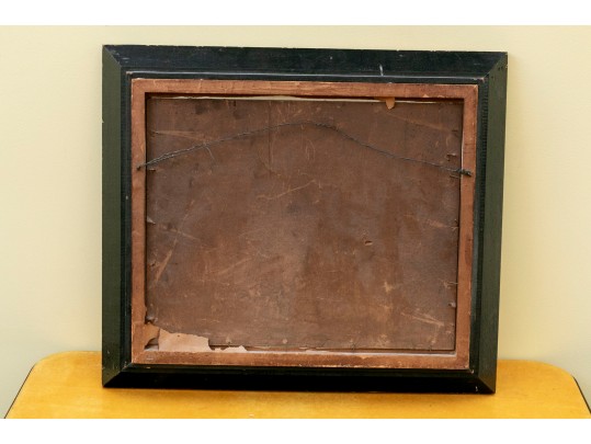 Oil On Board Painting, Picturesque Rural Village In Winter, 20th C.