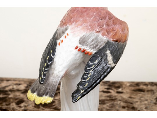 German, Meissen Hand Painted Porcelain Perched Bird