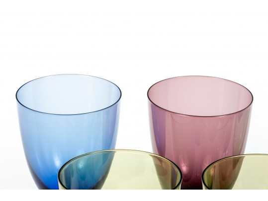 Collection Of Tinted Glass Stemmed Glasses