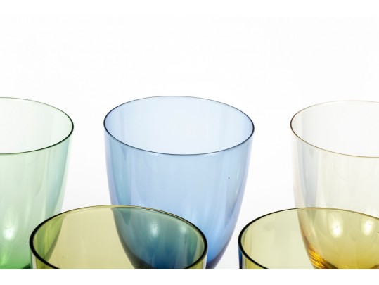 Collection Of Tinted Glass Stemmed Glasses