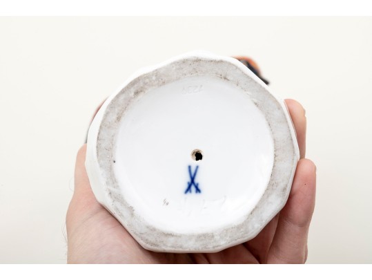 German, Meissen Hand Painted Porcelain Perched Bird