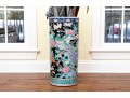 Chinese Famille Rose On Black Ground Porcelain Umbrella Stand