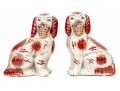 Pair Of English, Staffordshire Hand Painted Ceramic Spaniels