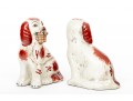 Pair Of English, Staffordshire Hand Painted Ceramic Spaniels