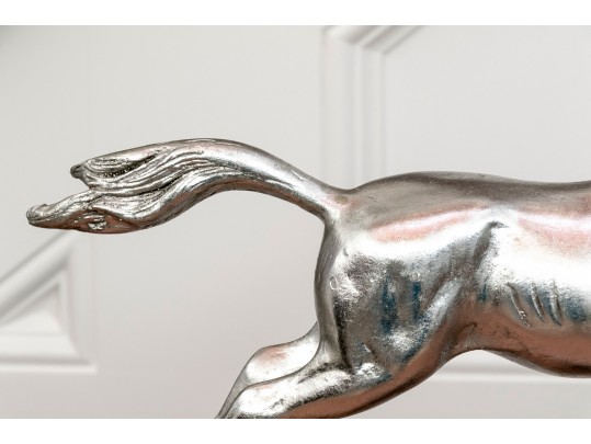Striking Pair Of Silver-gilded Horse Figures