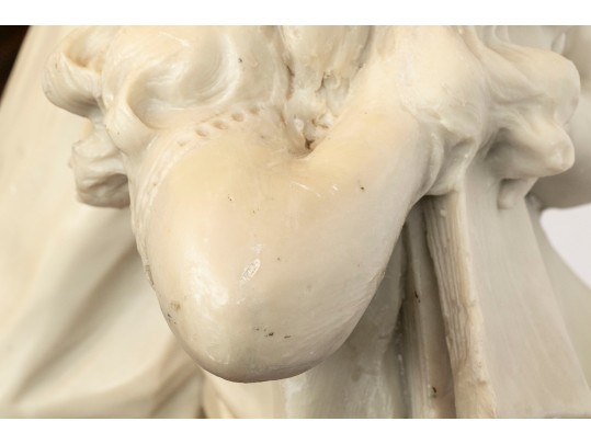 Romanelli, Italian Marble / Alabaster  Hand Carved Sculpture Of Children