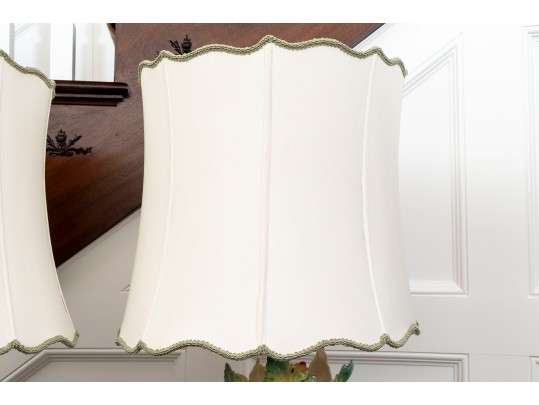 Pair Of Art Nouveau German Porcelain Figural Table Lamps
