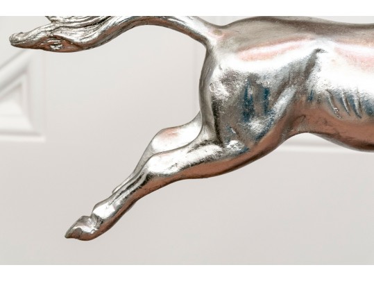 Striking Pair Of Silver-gilded Horse Figures