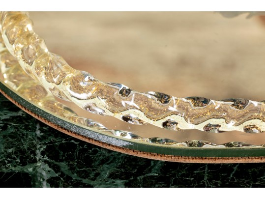 Exquisite Italian Murano Glass And Etched Mirror Vanity Tray