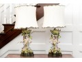 Pair Of Art Nouveau German Porcelain Figural Table Lamps