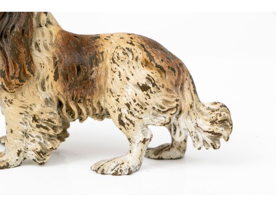 Antique Vienna Bronze Cold Painted Spaniel Figure