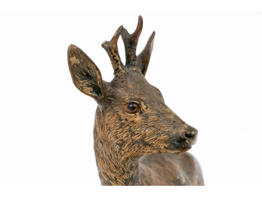 Cold Painted Vienna Bronze Figure Of A Stag