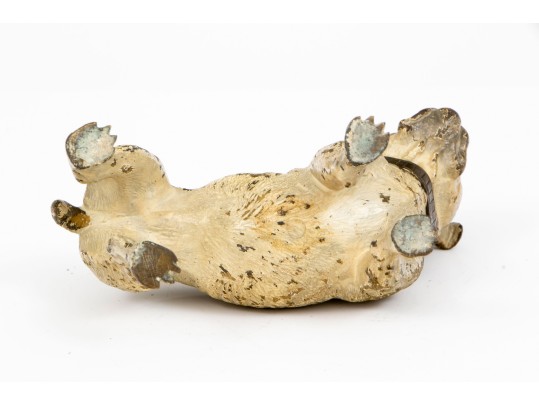 Cold Painted Bronze Chunky Bull Dog Figure