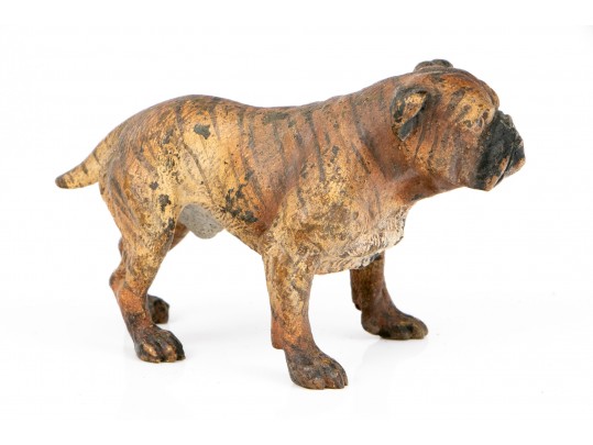 Austrian Cold Painted Brindle Bull Dog Figure