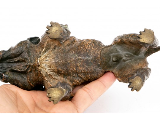 Heavy Cold Painted Vienna Bronze Brindle Bull Dog