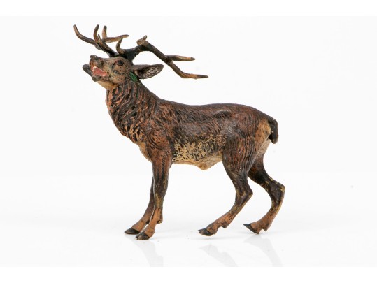 Cold Painted Vienna Bronze Figure Of A Standing Stag
