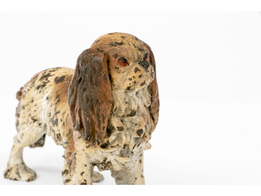 Antique Vienna Bronze Cold Painted Spaniel Figure