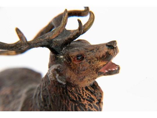 Cold Painted Vienna Bronze Figure Of A Standing Stag
